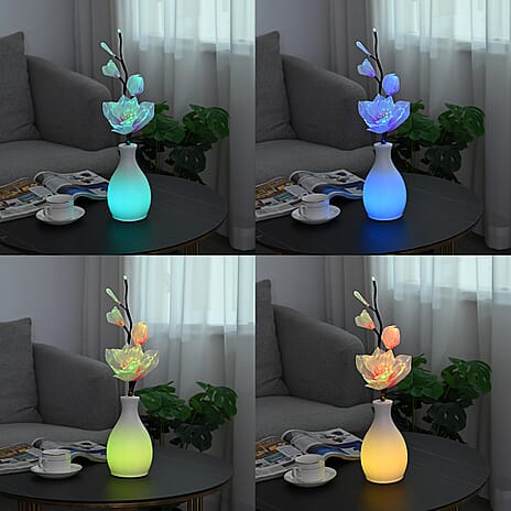 Luminous Magnolia LED Fiber Optic Flower (50cm) - Pink & Purple