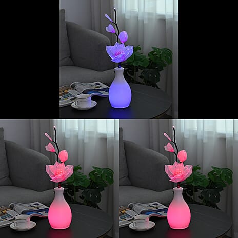 Luminous Magnolia LED Fiber Optic Flower (50cm) - Pink & Purple