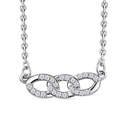 Yellow Diamond Necklace (Size - 20) with Lobster Clasp in Rhodium Overlay Sterling Silver