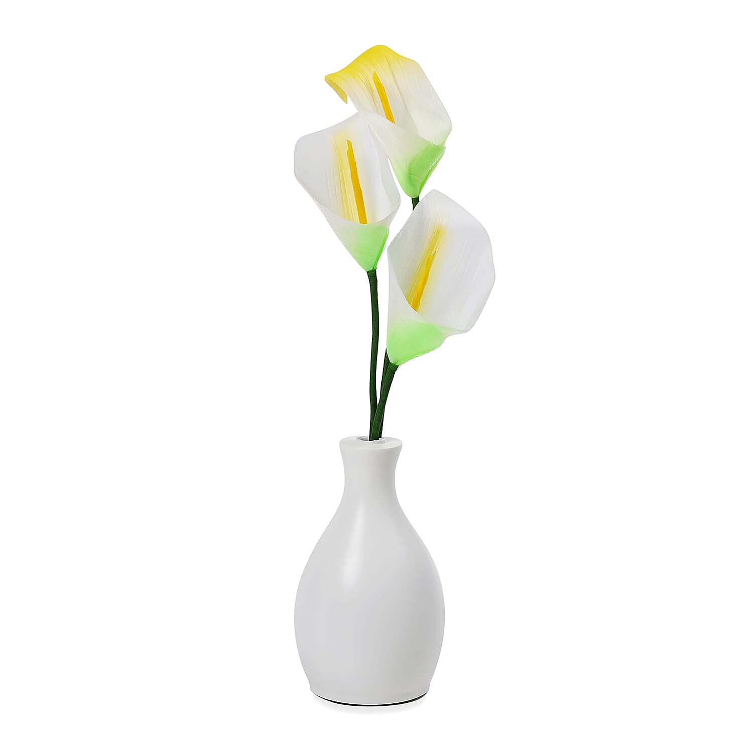 Decorative  Common Calla Lily Fiber Optic Flower with RGB LED Lighting - Light Yellow