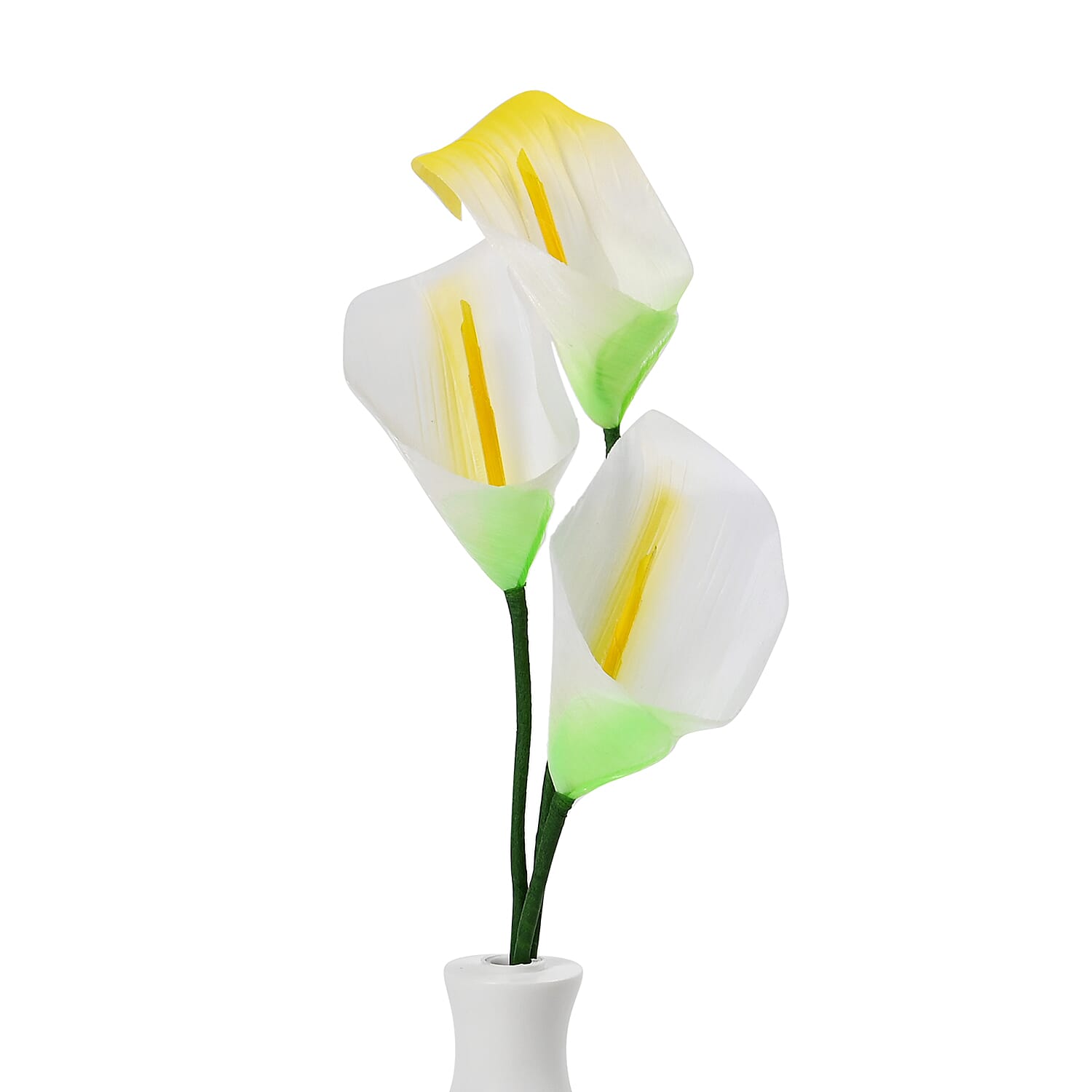Decorative  Common Calla Lily Fiber Optic Flower with RGB LED Lighting - Light Yellow