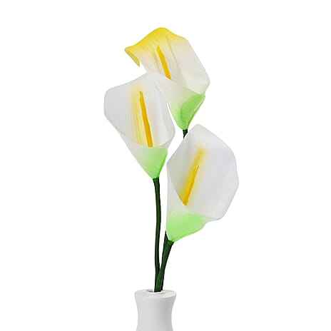 Decorative  Common Calla Lily Fiber Optic Flower with RGB LED Lighting - Light Yellow