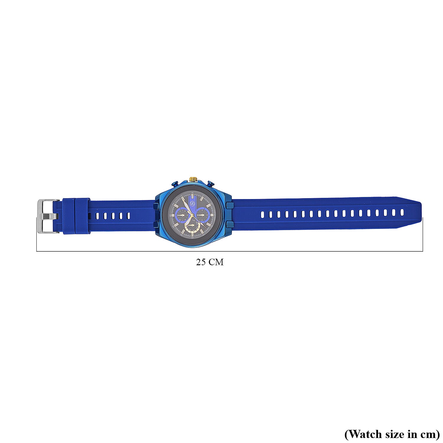 STRADA Japanese Movement Water Resistant Black Hydraulic Dial Watch with Blue Colour Silicone Strap