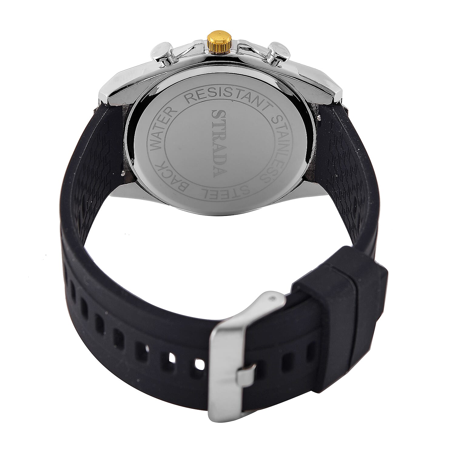 FATHERS DAY SPECIAL - STRADA Japanese Movement Water Resistant Hydraulic Dial Watch with Black Colour Silicone Strap FATHERS DAY SPECIAL - STRADA Japanese Movement Water Resistant Hydraulic Dial Watch with Black Colour Silicone Strap