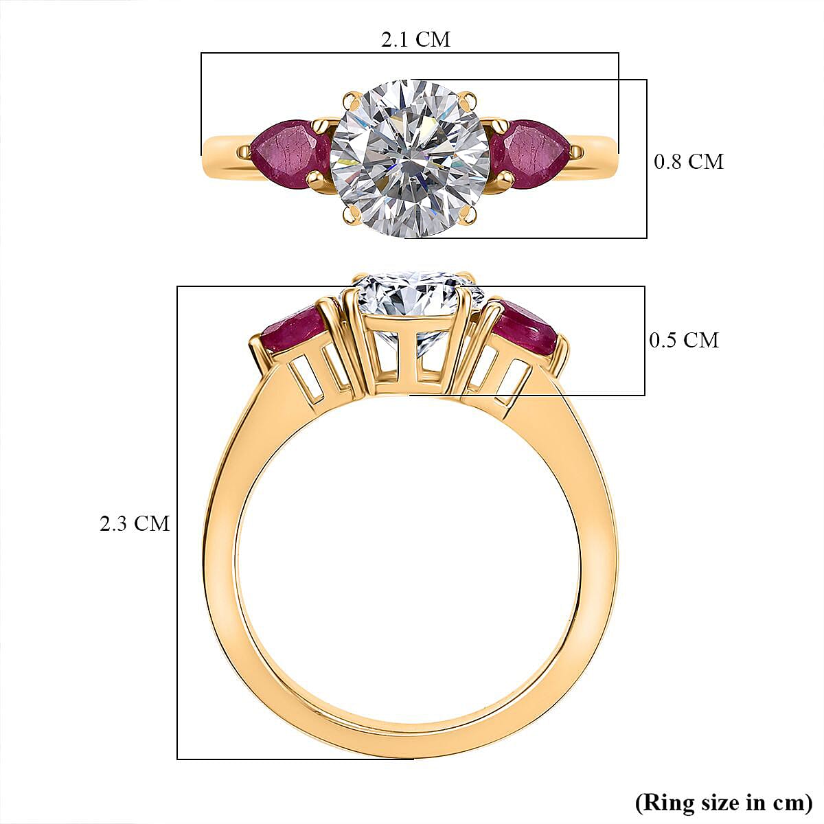 Trilogy Ring in 18K Vermeil Yellow Gold Plated Sterling Silver Trilogy Ring in 18K Vermeil Yellow Gold Plated Sterling Silver