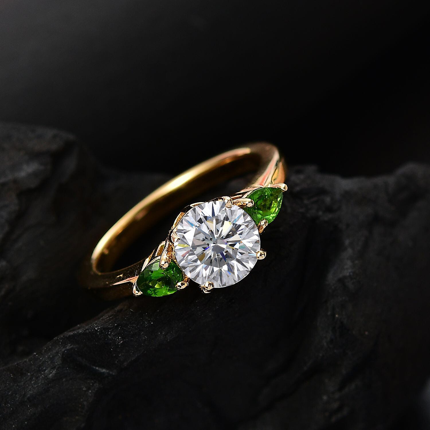 Trilogy Ring in 18K Vermeil Yellow Gold Plated Sterling Silver