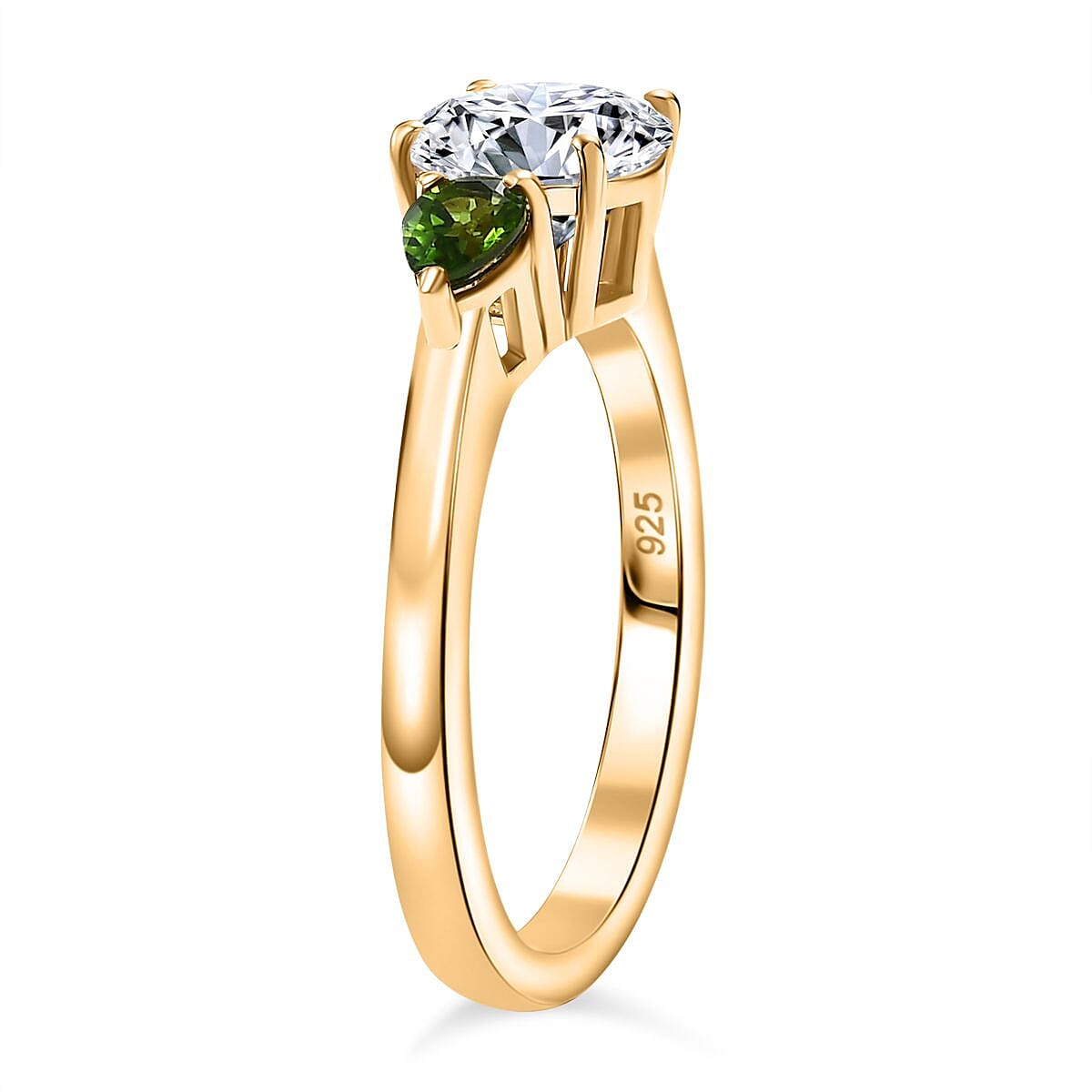 Trilogy Ring in 18K Vermeil Yellow Gold Plated Sterling Silver