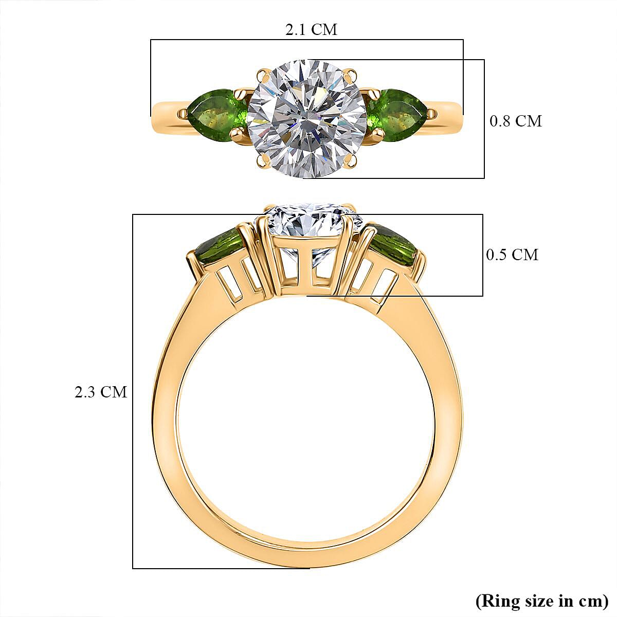 Trilogy Ring in 18K Vermeil Yellow Gold Plated Sterling Silver