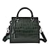 Closeout Deal Genuine Leather Croc-Embossed Crossbody Bag - Dark Green