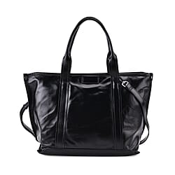 Closeout Deal Genuine Leather Tote Bag with Detachable Shoulder Strap - Red