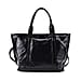Closeout Deal Genuine Leather Tote Bag with Detachable Shoulder Strap - Black