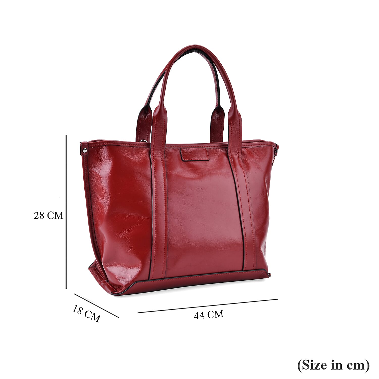 Closeout Deal Genuine Leather Tote Bag with Detachable Shoulder Strap - Red Closeout Deal Genuine Leather Tote Bag with Detachable Shoulder Strap - Red