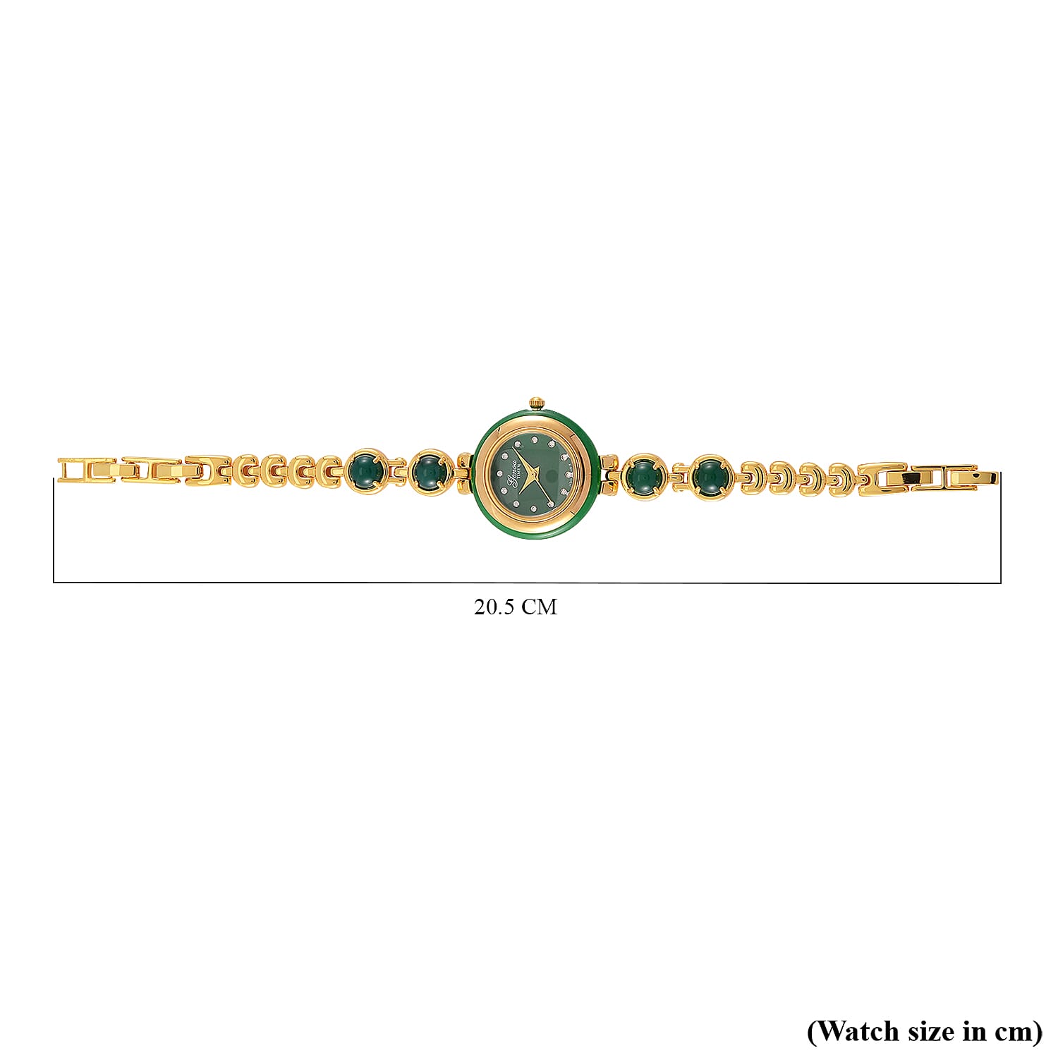 ONE TIME DEAL  - GENOA TIME V2 Japanese Movt. Green Jade, Resin & Austrian White Crystal Bracelet Watch