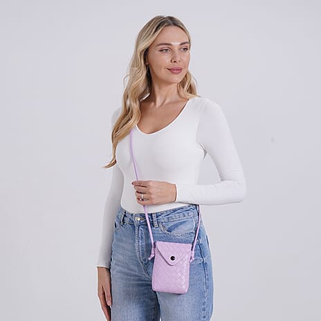 Woven Crossbody Bag - Purple