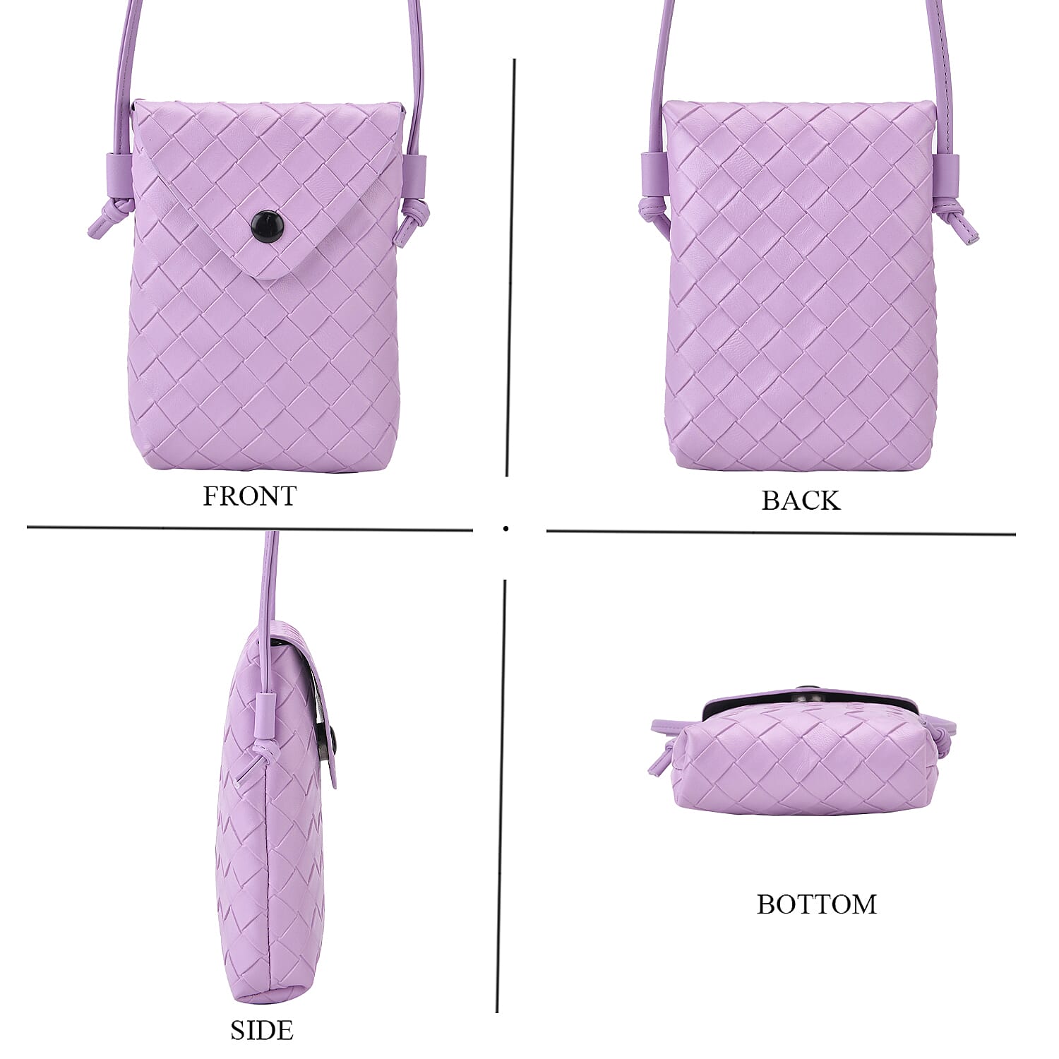 Woven Crossbody Bag - Purple