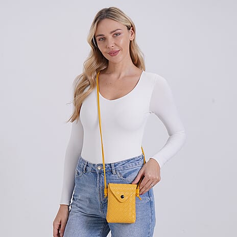 Woven Crossbody Bag - Yellow