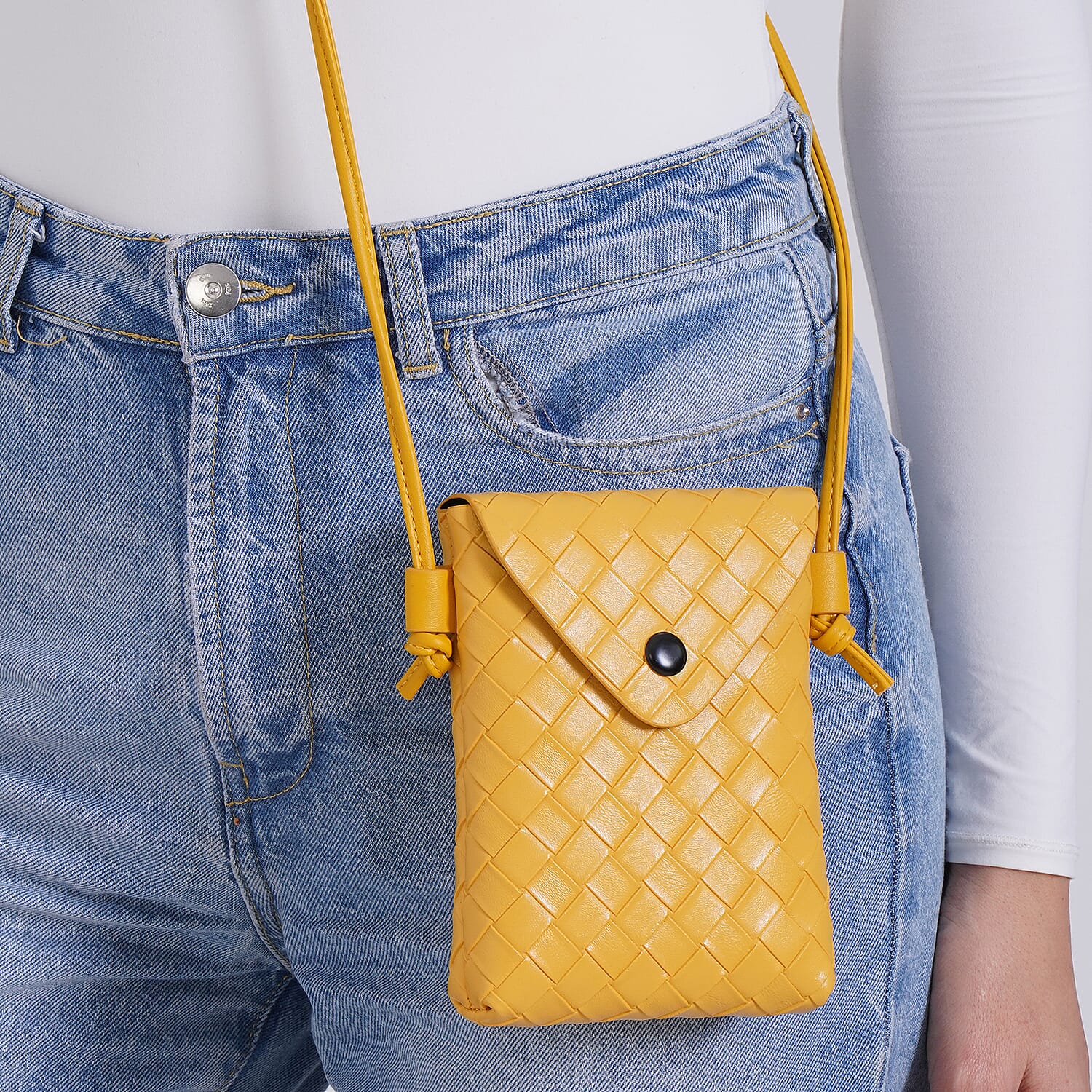 Woven Crossbody Bag - Yellow Woven Crossbody Bag - Yellow
