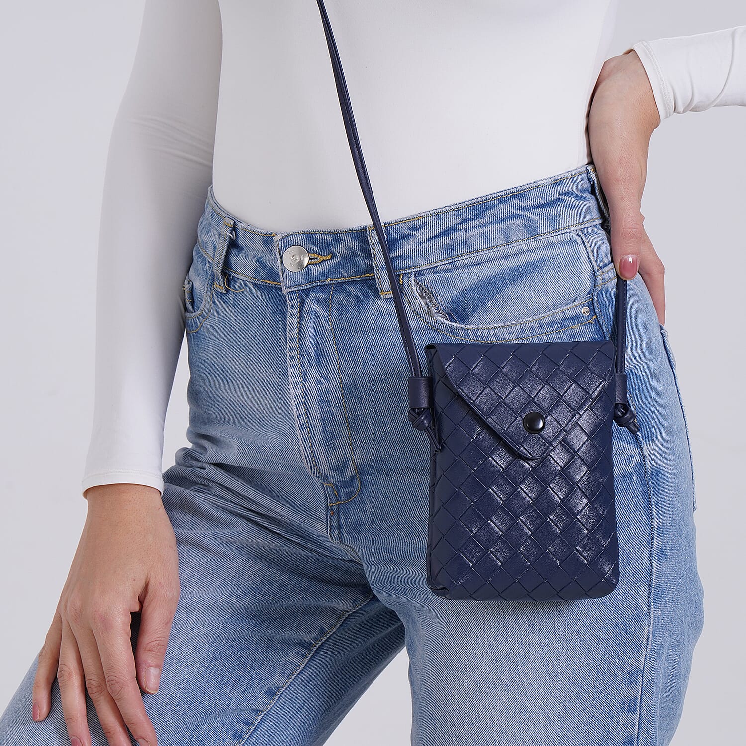 Woven Crossbody Bag - Navy Woven Crossbody Bag - Navy