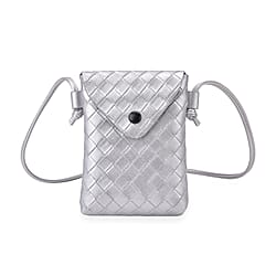 Woven Crossbody Bag - Silver