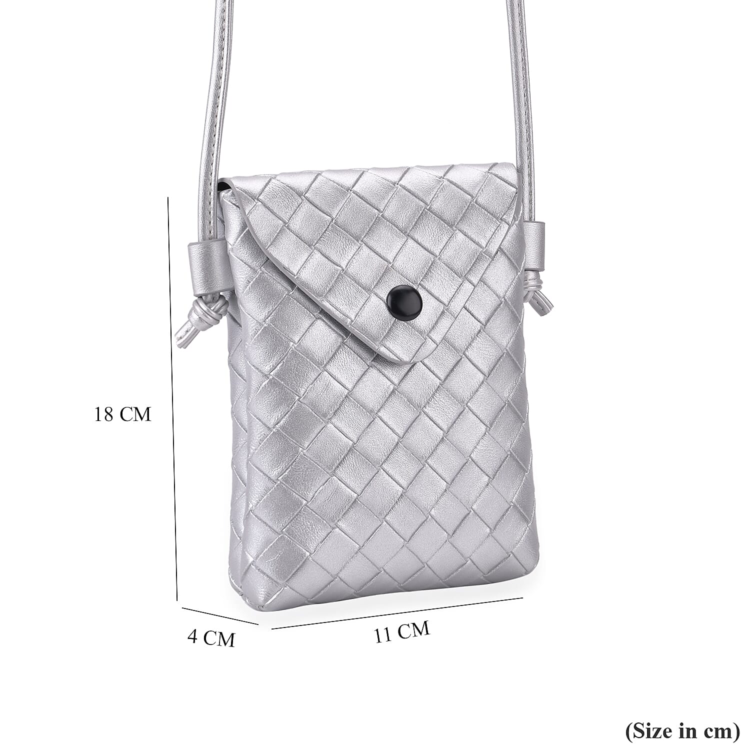 Woven Crossbody Bag - Silver Woven Crossbody Bag - Silver