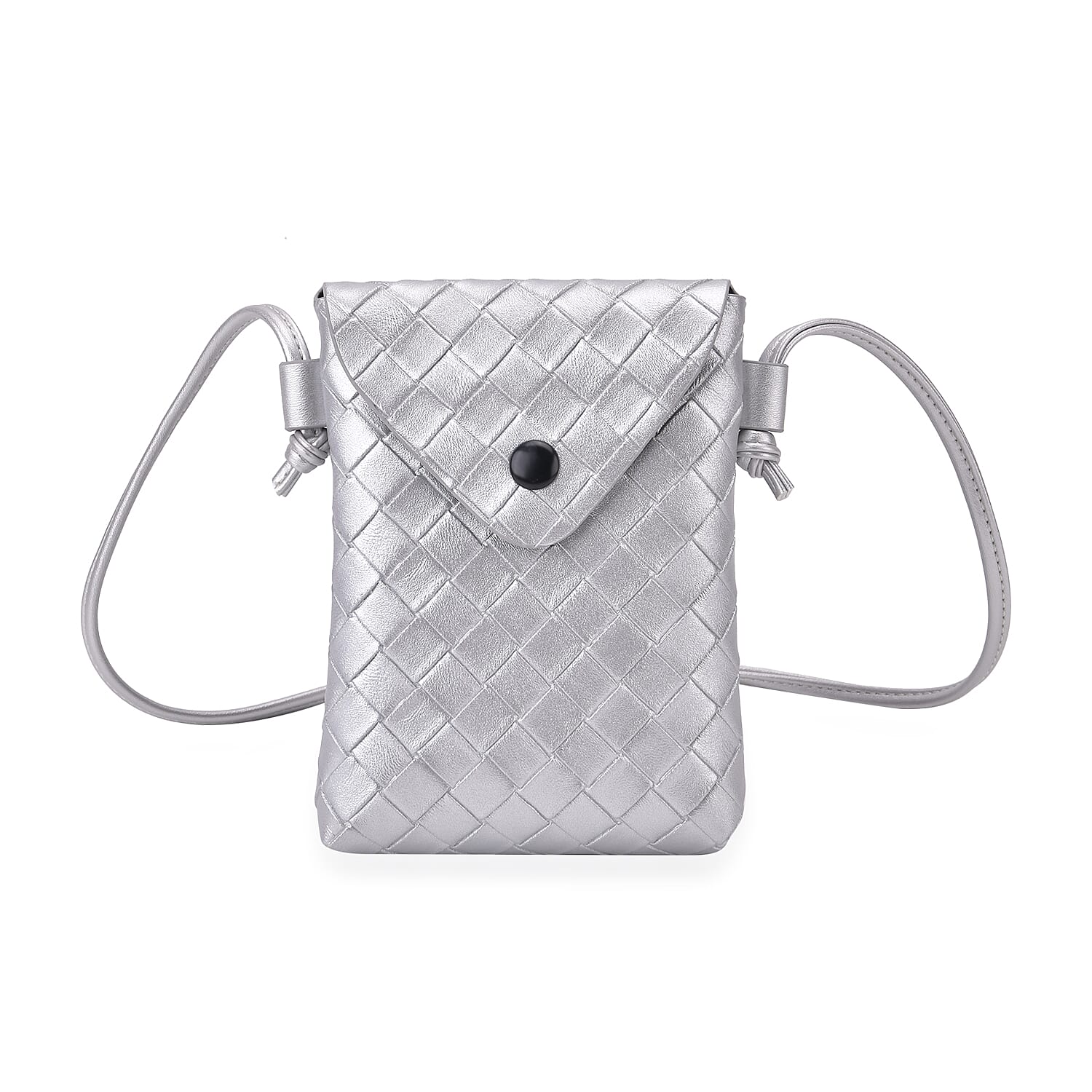 Woven Crossbody Bag - Silver Woven Crossbody Bag - Silver