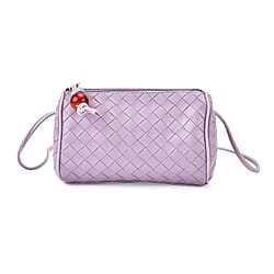 Fully Lined Woven Pattern Crossbody Bag - Yellow