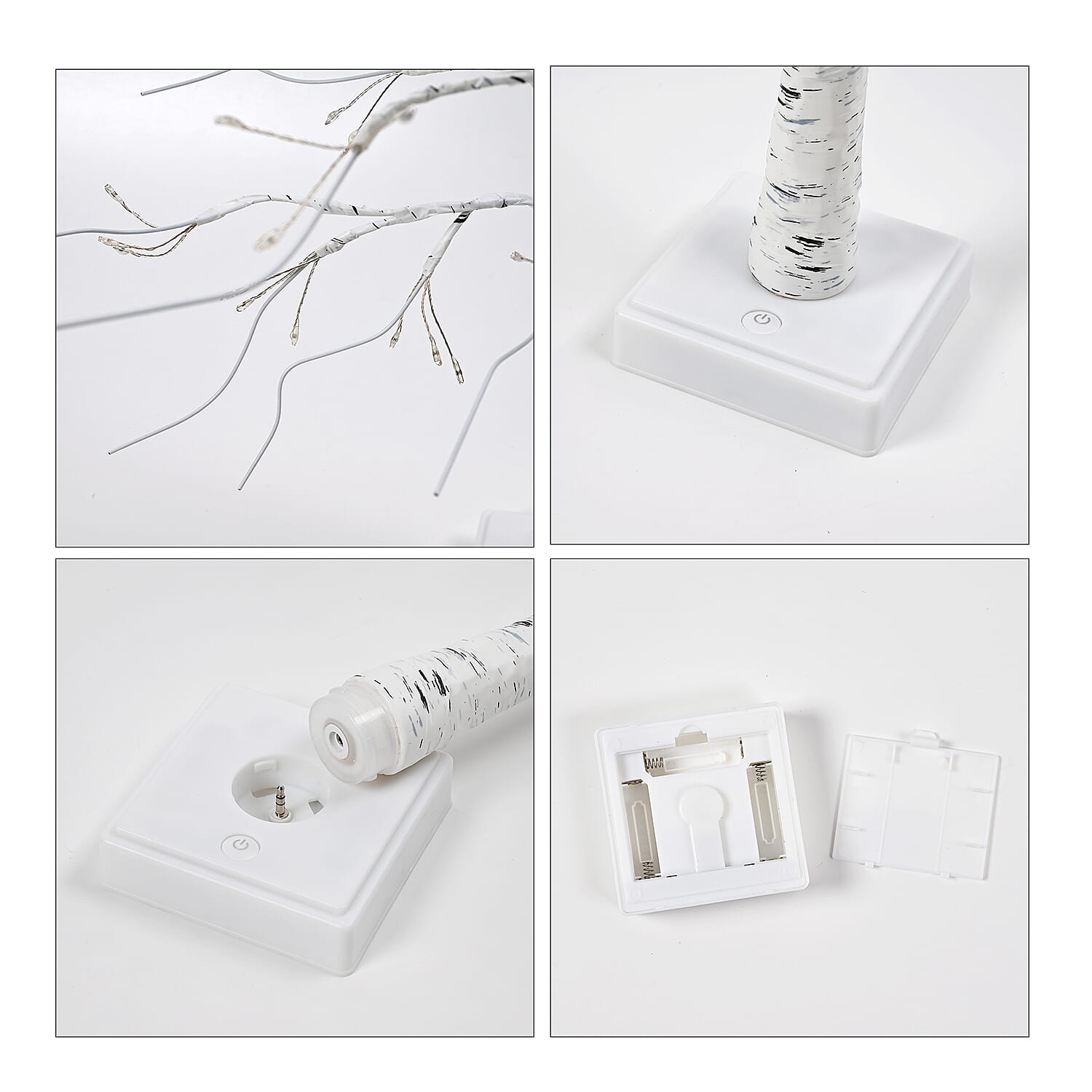 Remote Controlled RGB Color Changing LED Light Tree Lamp (60cm) with USB & Battery (3xAA not incl.) - White