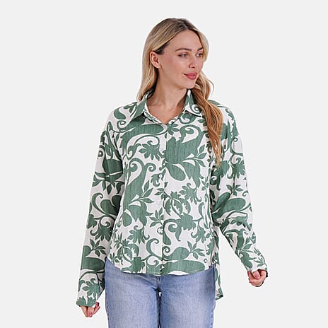 Styled By Shirt (Size - S-M) - White Green - White