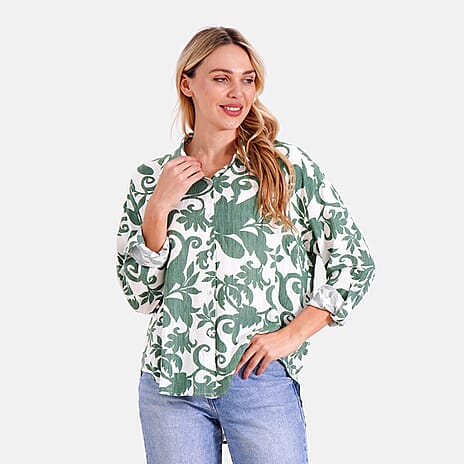 Styled By Shirt (Size - S-M) - White Green - White