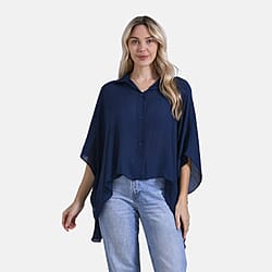 La Marey Oversized Longline Shirt with Short Sleeves