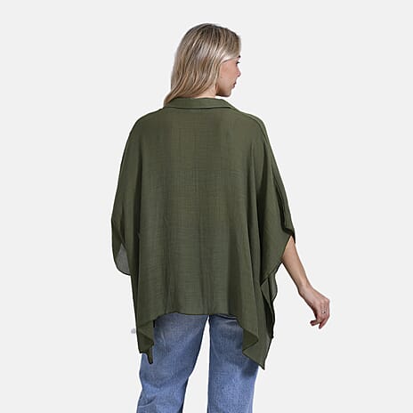 - Maisi Batwing Longline Shirt (One Size) - Green