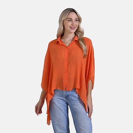 - Maisi Batwing Longline Shirt (One Size) - Orange
