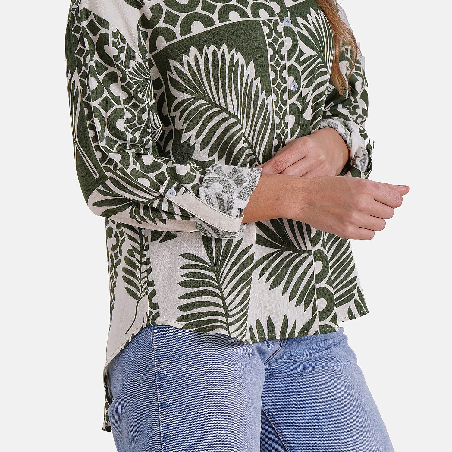 Tamsy Printed Long Sleeve Button-Down Shirt