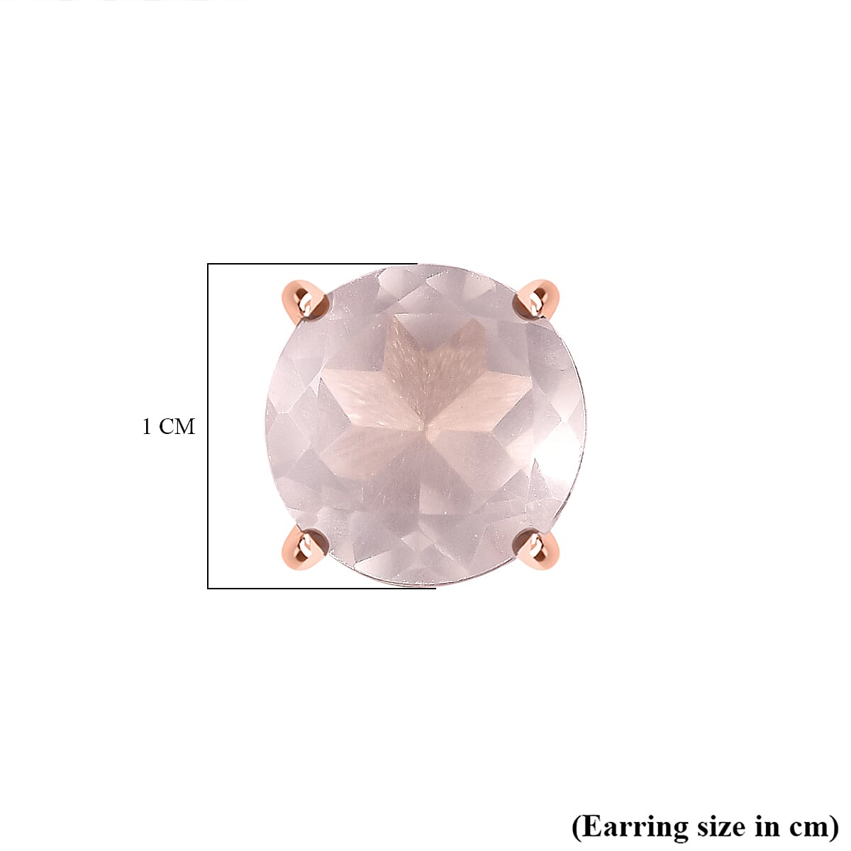 Rose Quartz Solitaire Stud Push Post Earring in 18K Vermeil Rose Gold Plated Sterling Silver 5.04 Ct.