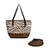 Two-Piece Set - Beach Ready Nautical Style Striped Tote Bag and Hallow Top Sun Hat - Blue Stripe