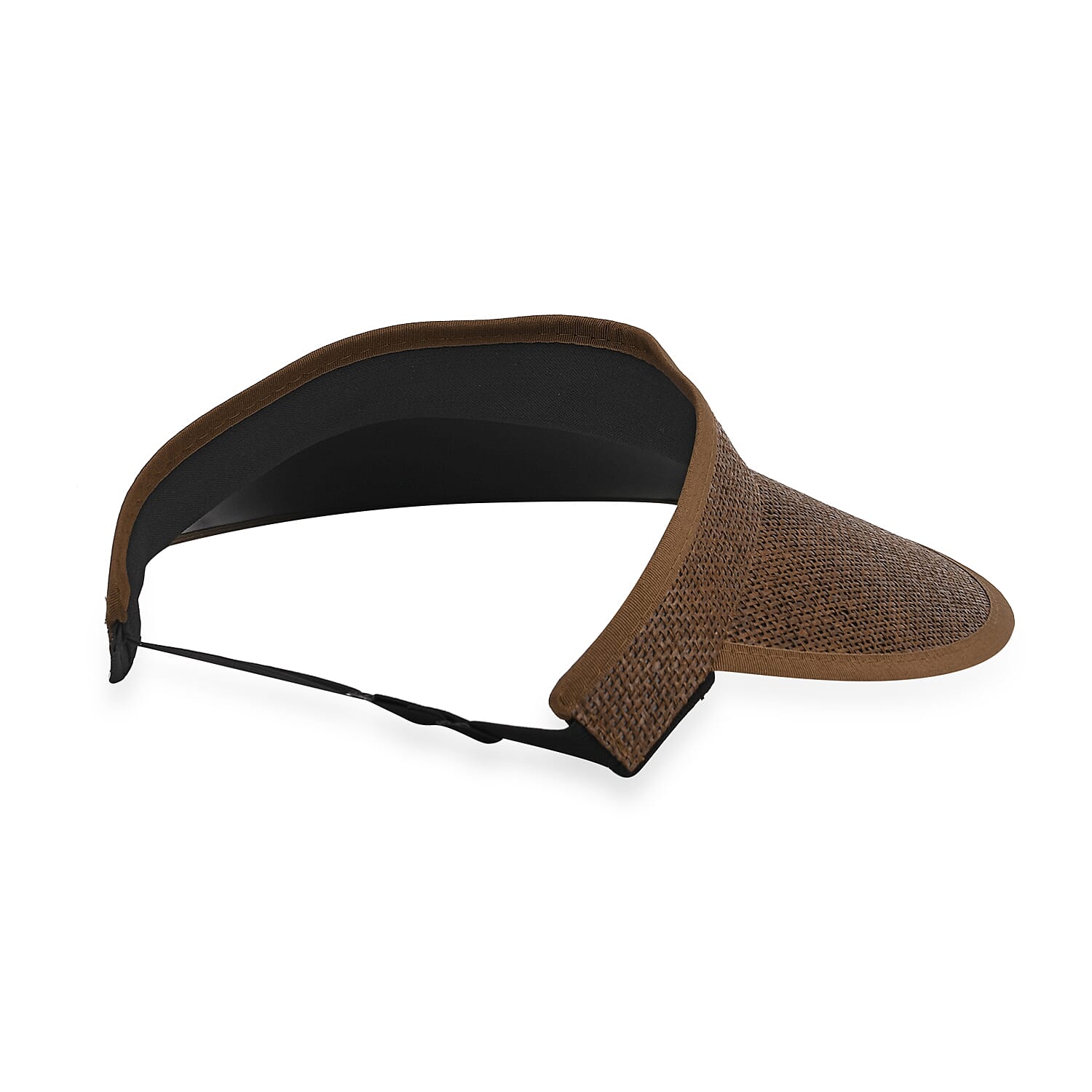 Two-Piece Set - Beach Ready Nautical Style Zebra Pattern Tote Bag and Hallow Top Sun Hat - Brown