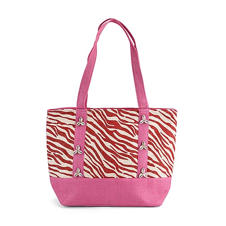 Fashionable Zebra Print Tote Bag - Pink