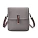 Stylish Two-Tone Genuine Leather Rectangular Flap Crossbody with Brown Adjustable Strap - Pistachio