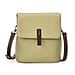 Stylish Two-Tone Genuine Leather Rectangular Flap Crossbody with Brown Adjustable Strap - Pistachio