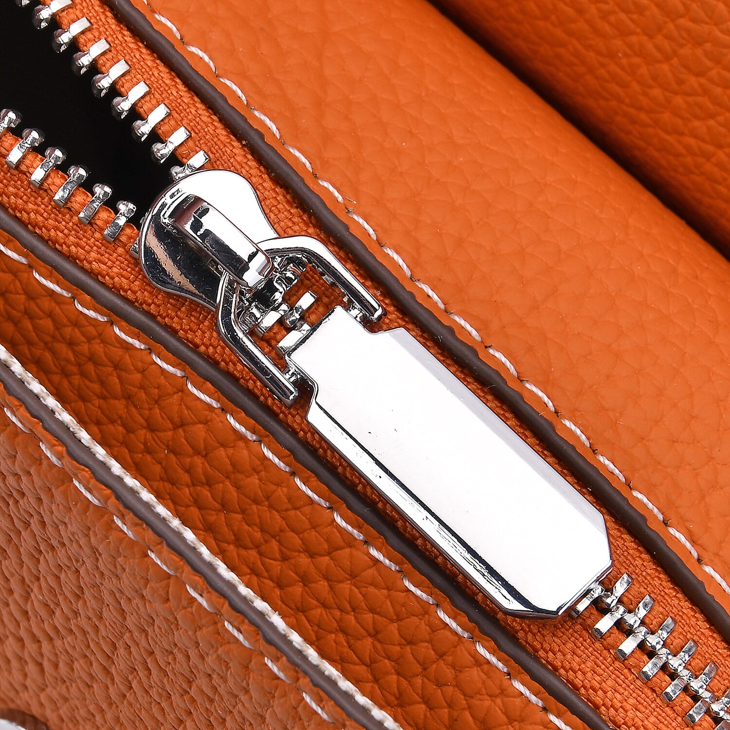 SUMPTUOUS QUALITY Stylish Two-Tone 100% Exquisite Genuine Leather Flap Crossbody with Brown Adjustable Strap - Amber