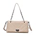 Elegant Genuine Leather Quilted Chevron Pattern Shoulder Bag with Chain Strap - Green