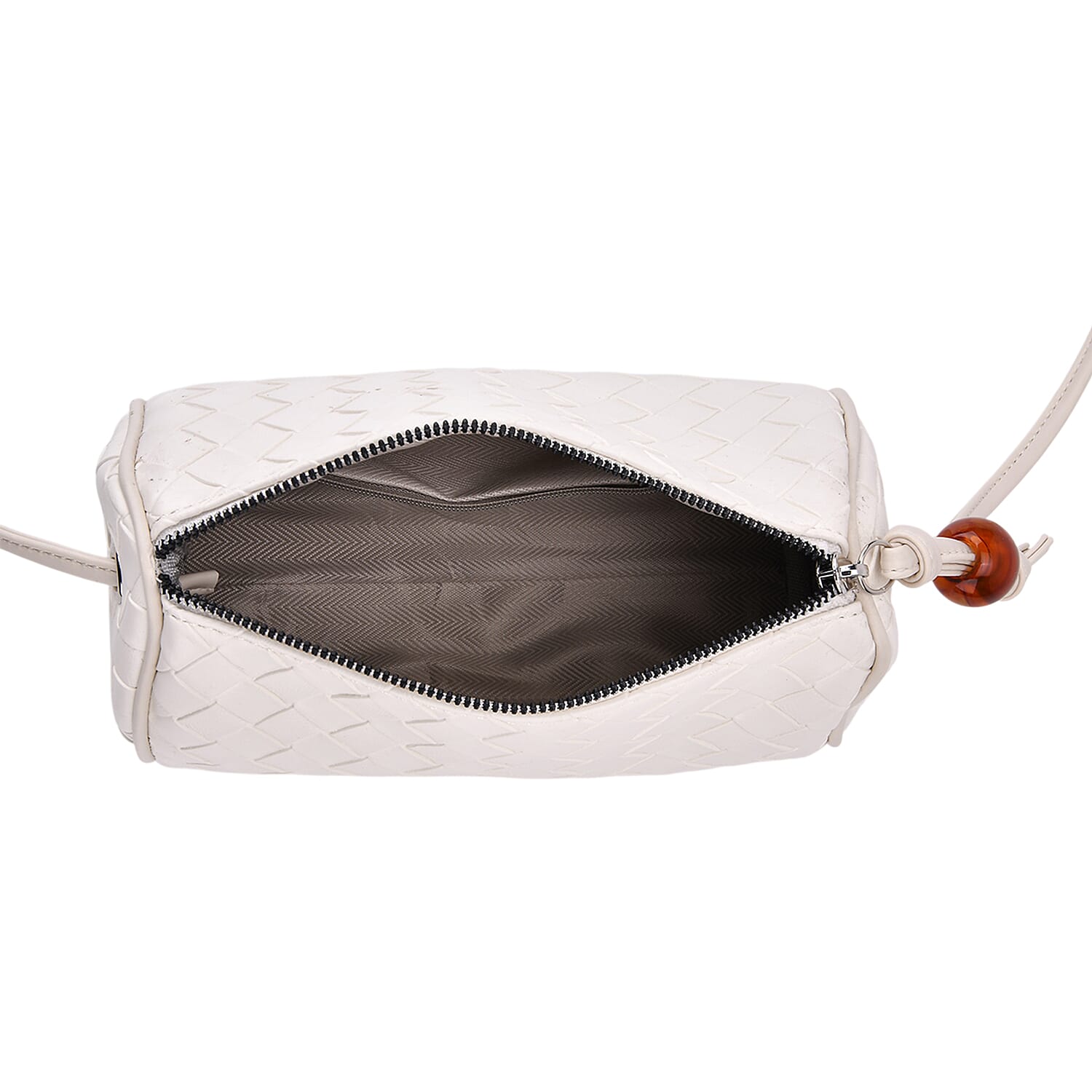 Set of 2 Womens Quilted Mini Handbag - Light Cream - Silver