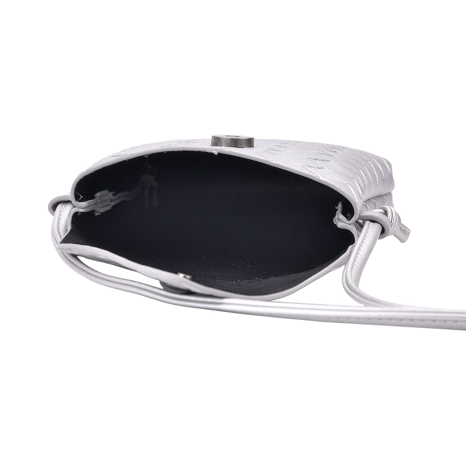 Set of 2 Womens Quilted Mini Handbag - Light Cream - Silver