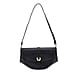 Grand Pelle Genuine Leather Shoulder Bag with Curved Flap and Adjustable Strap