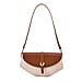 Grand Pelle Genuine Leather Shoulder Bag with Curved Flap and Adjustable Strap