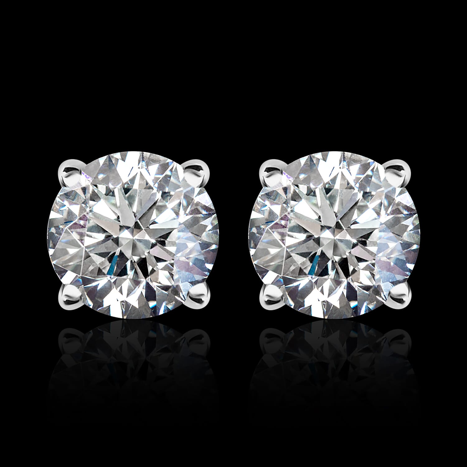 Personal Shopper Order - 950 Platinum IGI Certified I1 White Diamond Earring with Screw Back 1.00 Ct.