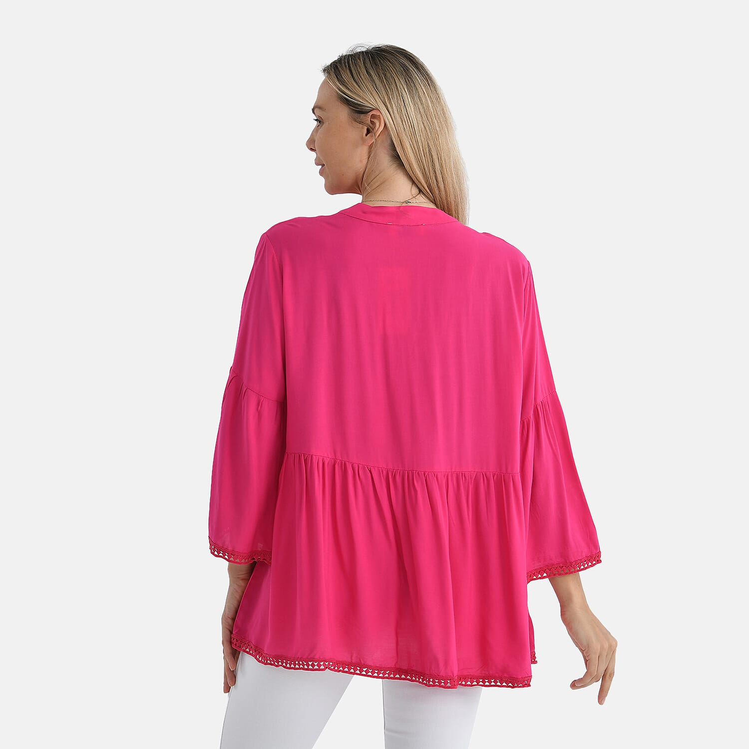 Maisi-Solid-Blouse-Size-One-Size-Hot-Pink-Blue