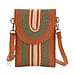 Bohemian Style Casual Summer Straw Crossbody Phone Bag with Striped Pattern - Beige & Khaki