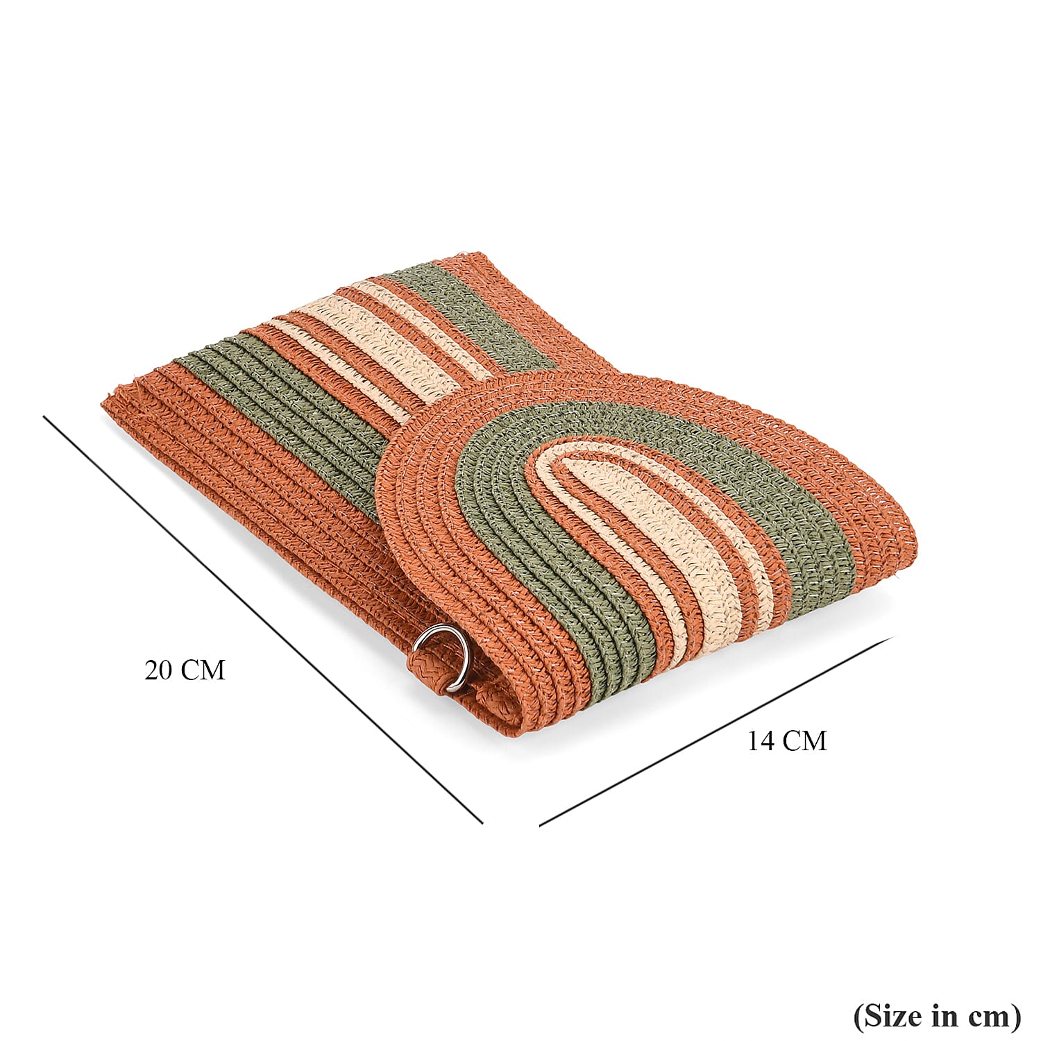 Bohemian Style Casual Summer Straw Crossbody Phone Bag with Striped Pattern - Red & Green Bohemian Style Casual Summer Straw Crossbody Phone Bag with Striped Pattern - Red & Green