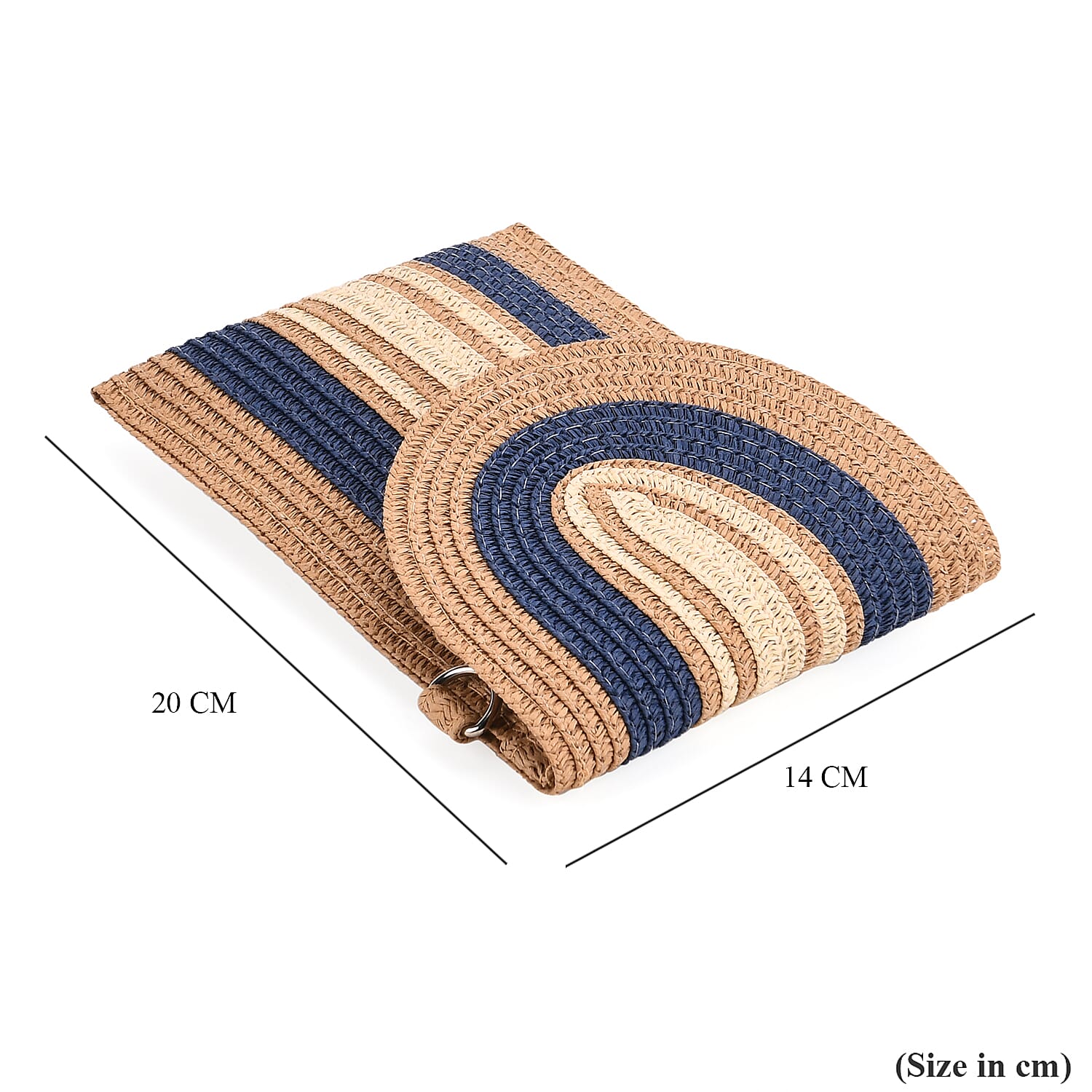Bohemian Style Casual Summer Straw Crossbody Phone Bag with Striped Pattern - Khaki & Navy Bohemian Style Casual Summer Straw Crossbody Phone Bag with Striped Pattern - Khaki & Navy